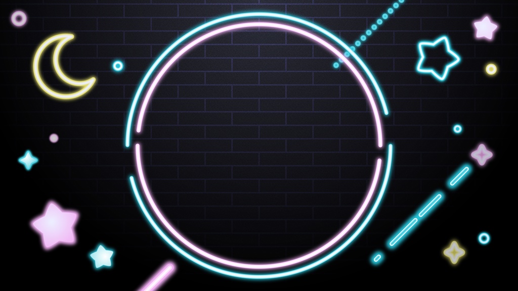 【配信背景】可愛く動く✨ネオンライト風背景アニメーション12種