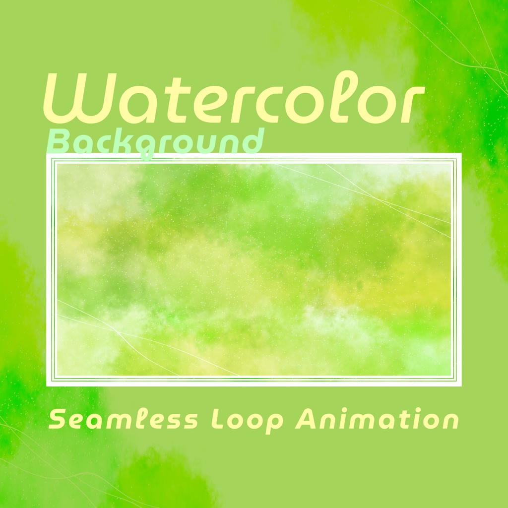 【ループ背景｜配信・動画】緑色の水彩絵の具で描いたような美しい背景アニメーション🎨mp4・縦横各10種