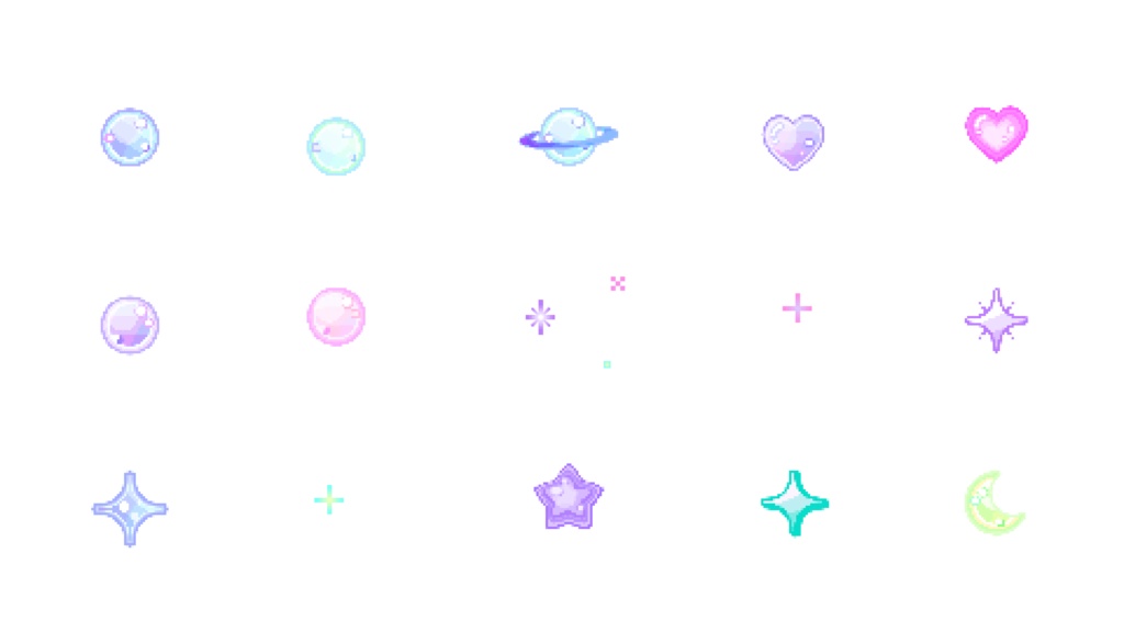 【透過アイコン|ループ】8bitレトロゲーム風✨かわいいアニメーションアイコン・エフェクト