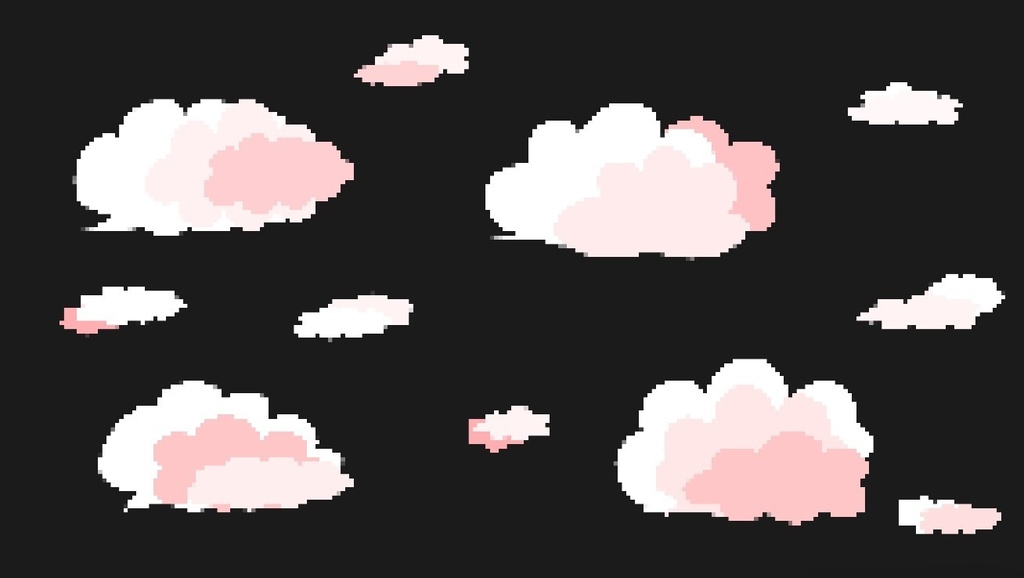 【透過素材|ループ】8bitレトロゲーム風!かわいい雲の透過アニメーション素材・全8種・mov