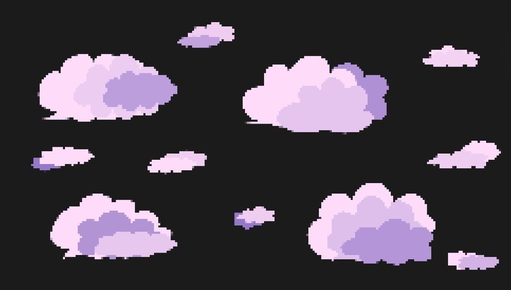 【透過素材|ループ】8bitレトロゲーム風!かわいい雲の透過アニメーション素材・全8種・mov