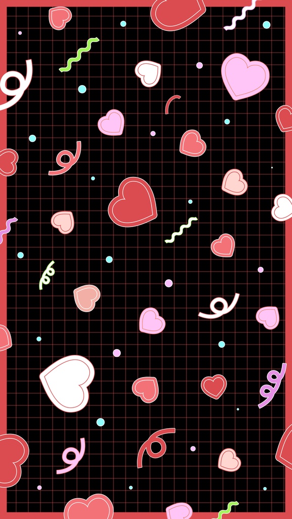 【ループ背景|配信・動画】レトロポップで可愛い!ハートや図形の背景ループアニメーション・縦横4カラー・mp4