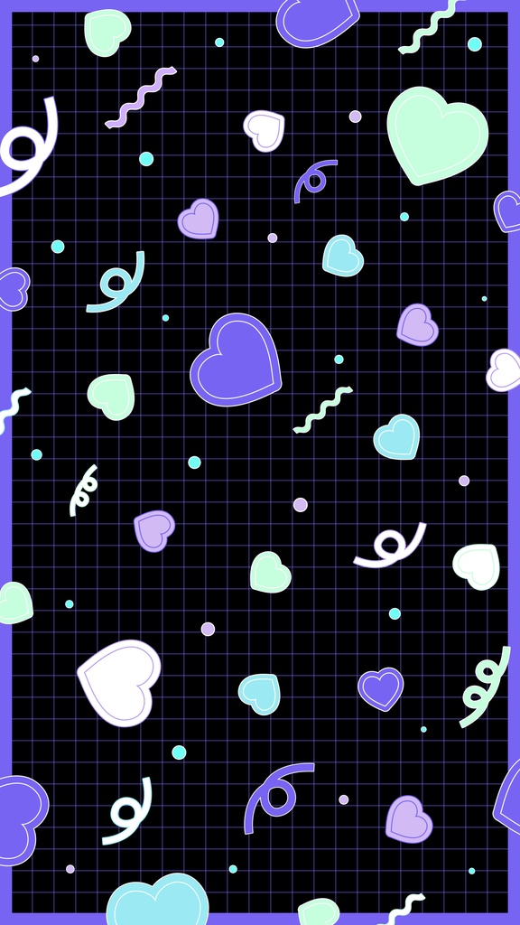 【ループ背景|配信・動画】レトロポップで可愛い!ハートや図形の背景ループアニメーション・縦横4カラー・mp4