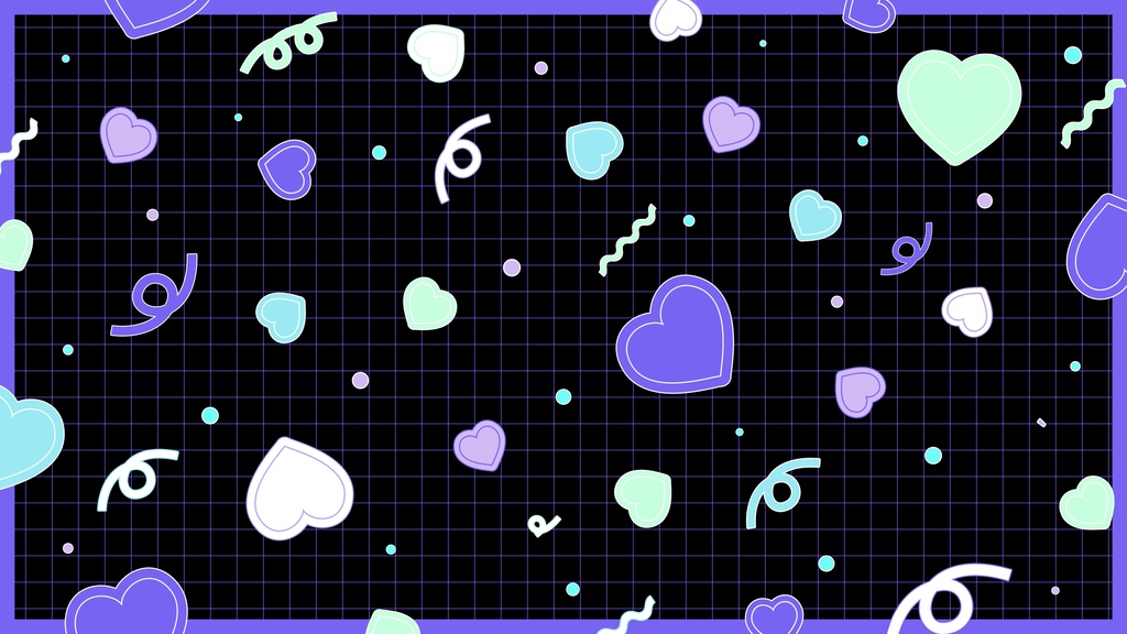 【ループ背景|配信・動画】レトロポップで可愛い!ハートや図形の背景ループアニメーション・縦横4カラー・mp4