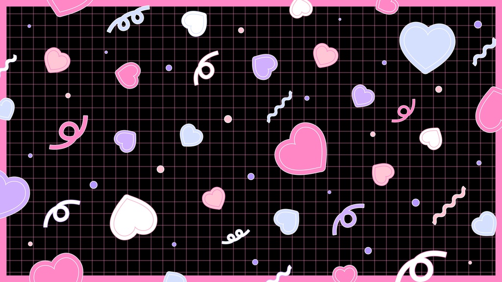 【ループ背景|配信・動画】レトロポップで可愛い!ハートや図形の背景ループアニメーション・縦横4カラー・mp4