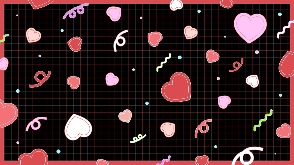 【ループ背景|配信・動画】レトロポップで可愛い!ハートや図形の背景ループアニメーション・縦横4カラー・mp4