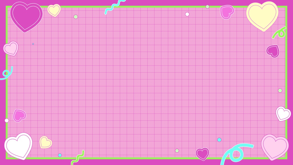 【ループ背景|配信・動画】レトロポップなフレーム背景!ハートや図形が可愛く動くループアニメーション全8種・mp4・10秒ループ