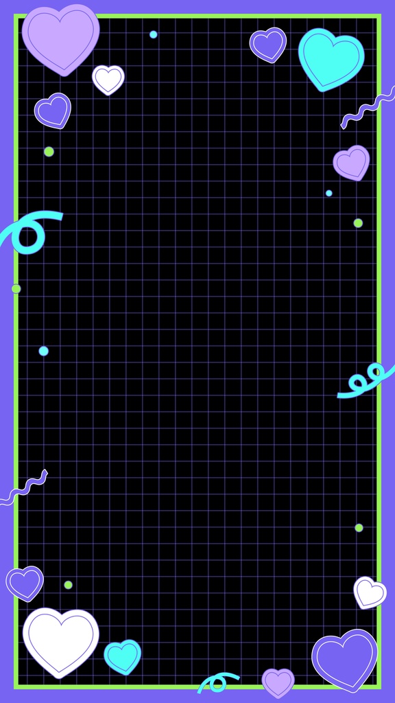【ループ背景|配信・動画】レトロポップなフレーム背景!ハートや図形が可愛く動くループアニメーション全8種・黒背景・mp4