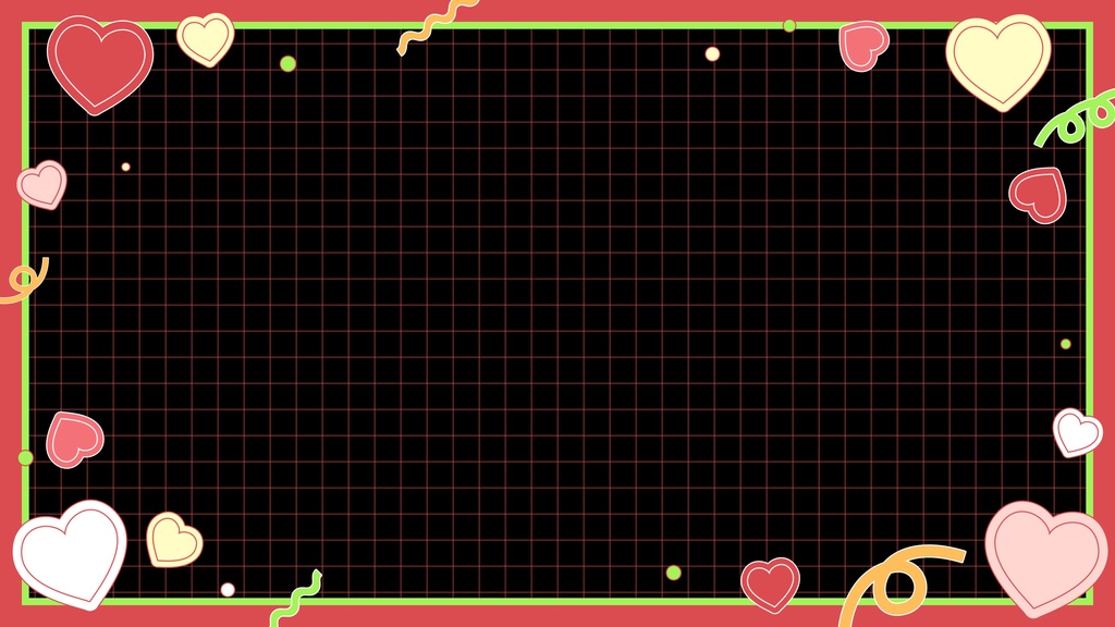 【ループ背景|配信・動画】レトロポップなフレーム背景!ハートや図形が可愛く動くループアニメーション全8種・黒背景・mp4