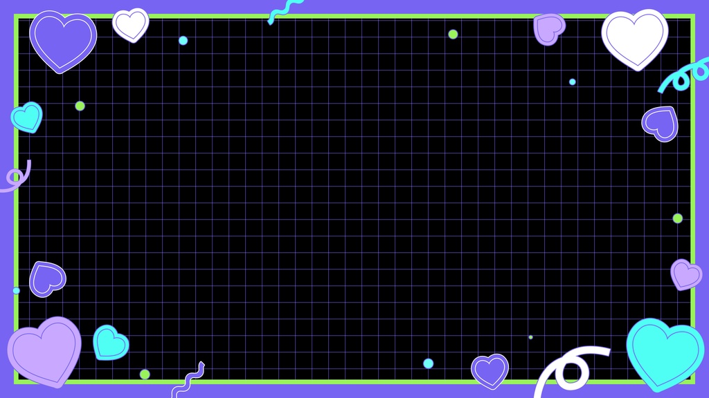 【ループ背景|配信・動画】レトロポップなフレーム背景!ハートや図形が可愛く動くループアニメーション全8種・黒背景・mp4