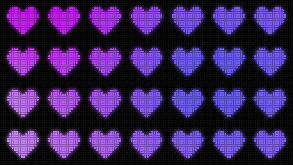 【ループ背景|配信・動画】音楽演出に!ハートが可愛い電光掲示板風背景アニメーション8種・mp4・10秒ループ