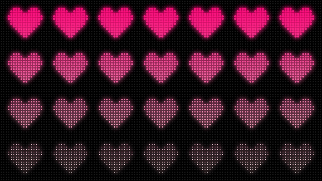 【ループ背景|配信・動画】音楽演出に!ハートが可愛い電光掲示板風背景アニメーション8種・mp4・10秒ループ