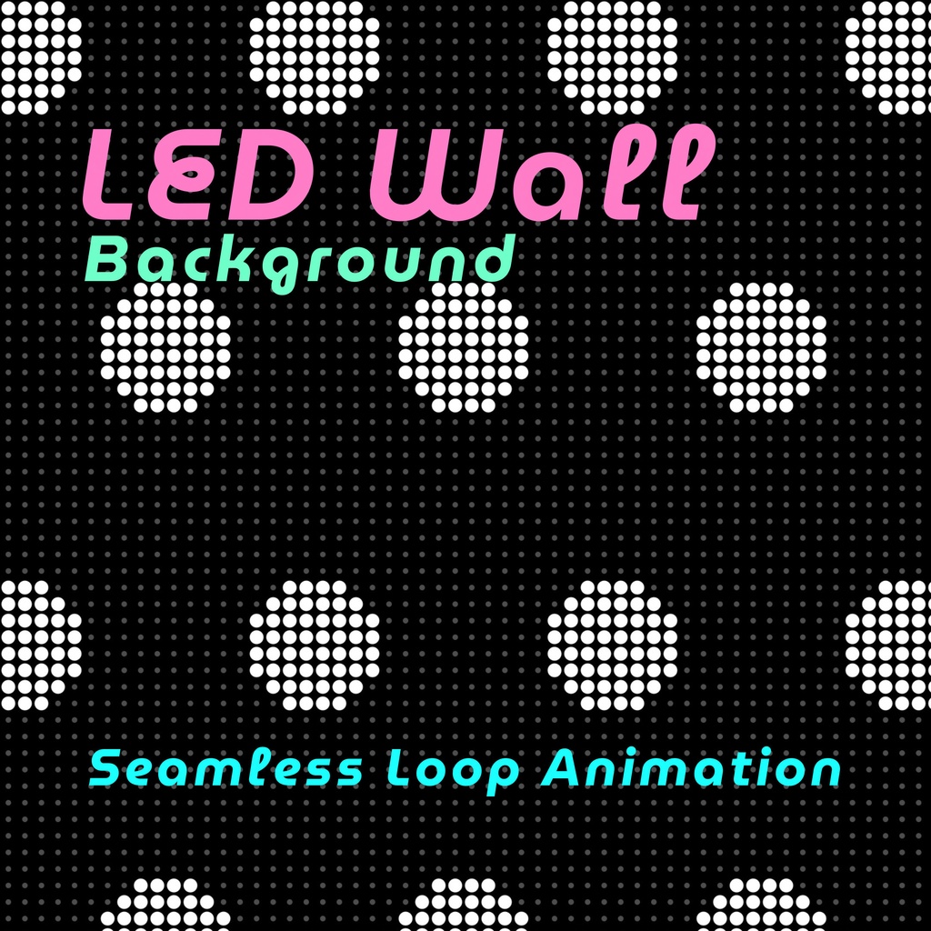 【ループ背景｜配信・動画】音楽演出に！ドットが可愛い電光掲示板風背景アニメーション8種・mp4・10秒ループ