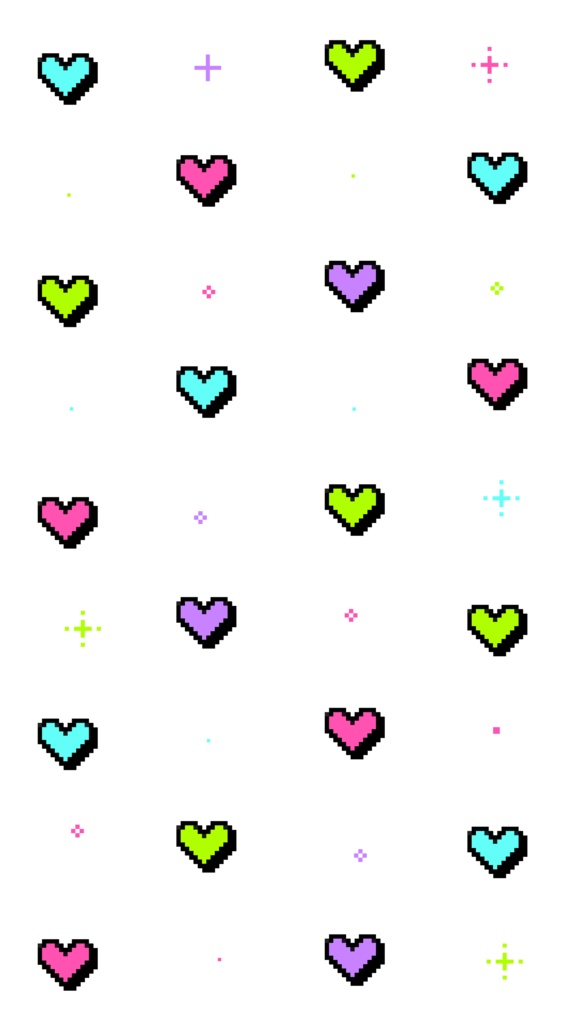 【ループ背景|配信・動画】ドット絵が可愛い!レトロゲーム風ハートのアニメーション全8種・mp4・透過mov・10秒ループ