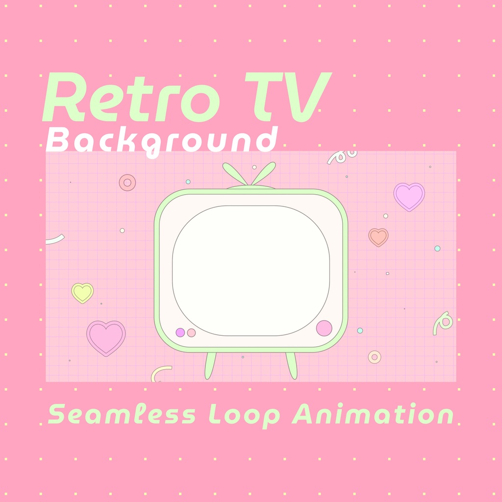 【ループ背景｜配信・動画】レトロでPOPなテレビ型フレーム背景アニメーション🎥mp4・10秒ループ