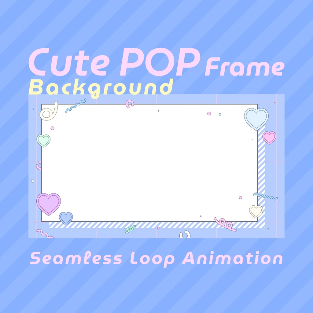 【ループ背景｜配信・動画】POPで可愛いパステルカラーのフレーム背景アニメーション・mp4・10秒ループ