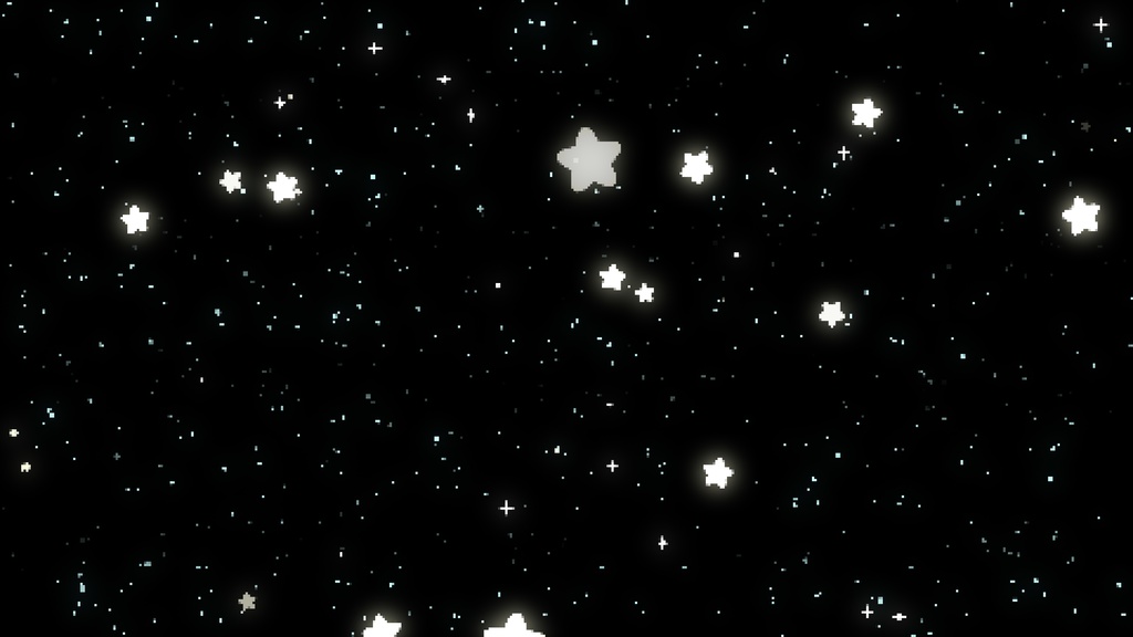 【ループ背景|配信・動画】8bitレトロゲーム風キラキラ星が舞う可愛い背景アニメーション全24種・mp4・10秒ループ