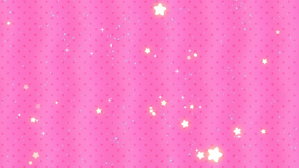 【ループ背景|配信・動画】8bitレトロゲーム風キラキラ星が舞う可愛い背景アニメーション全24種・mp4・10秒ループ