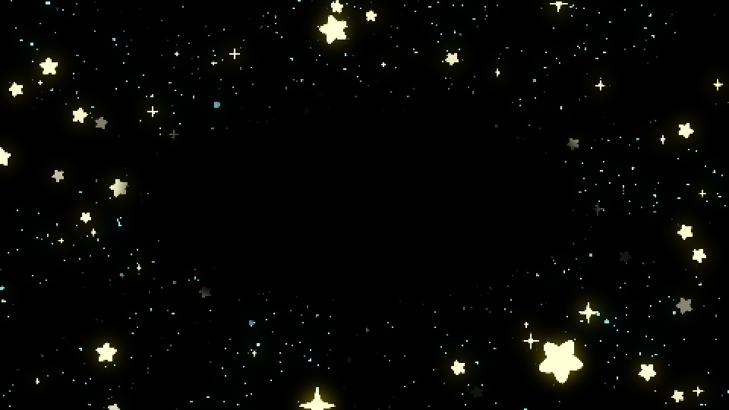 【ループ背景|配信・動画】8bitレトロゲーム風キラキラ星が舞う可愛い背景アニメーション全24種・mp4・10秒ループ