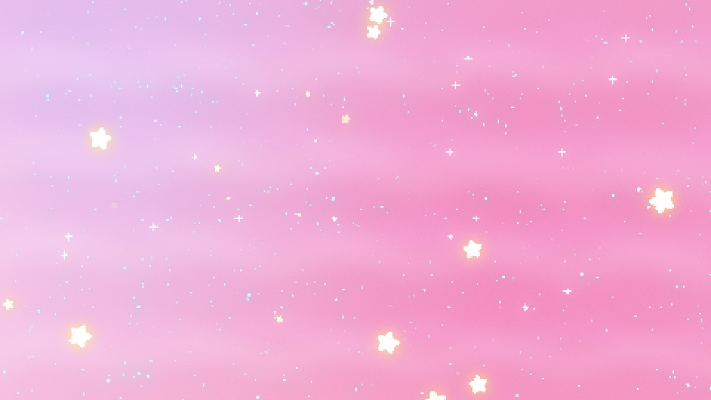 【ループ背景|配信・動画】8bitレトロゲーム風キラキラ星が舞う可愛い背景アニメーション全24種・mp4・10秒ループ