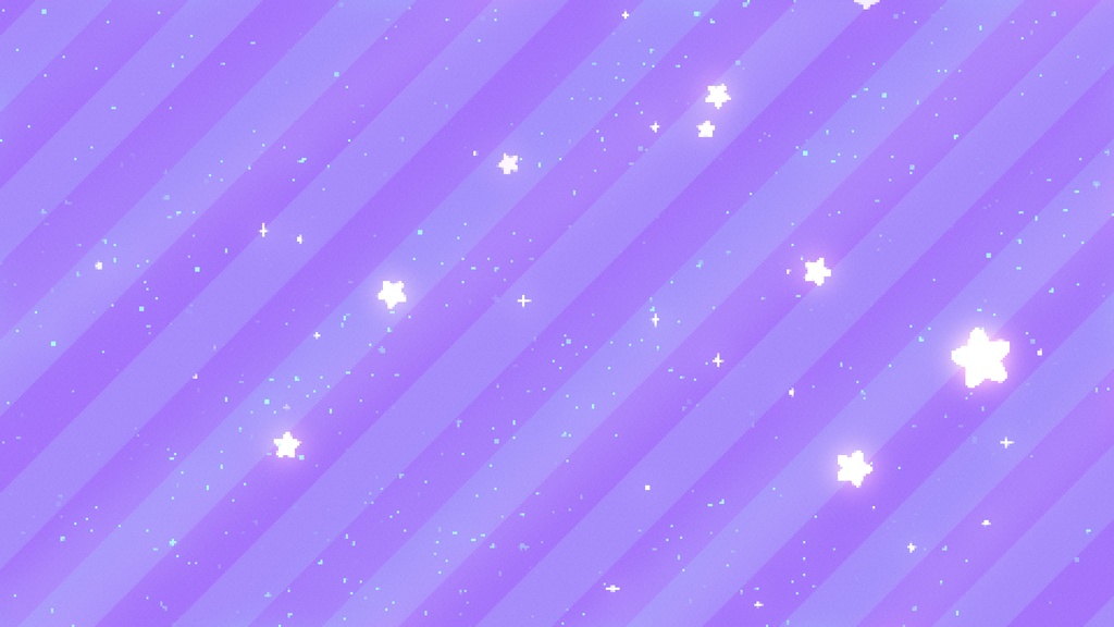 【ループ背景|配信・動画】8bitレトロゲーム風キラキラ星が舞う可愛い背景アニメーション全24種・mp4・10秒ループ