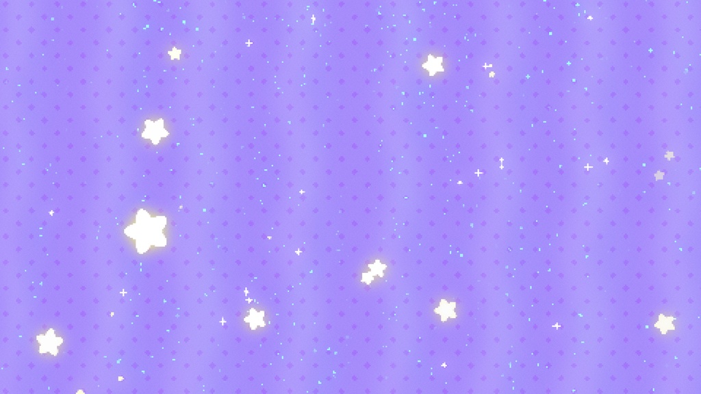 【ループ背景|配信・動画】8bitレトロゲーム風キラキラ星が舞う可愛い背景アニメーション全24種・mp4・10秒ループ