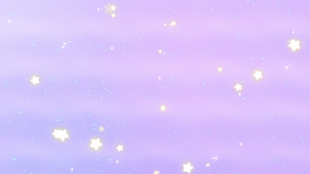 【ループ背景|配信・動画】8bitレトロゲーム風キラキラ星が舞う可愛い背景アニメーション全24種・mp4・10秒ループ