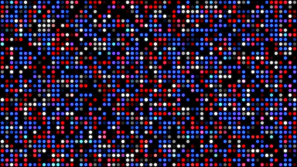【ループ背景|配信・動画】色鮮やかなLED風ドットがランダムに点滅する背景アニメーション・mp4・10秒ループ