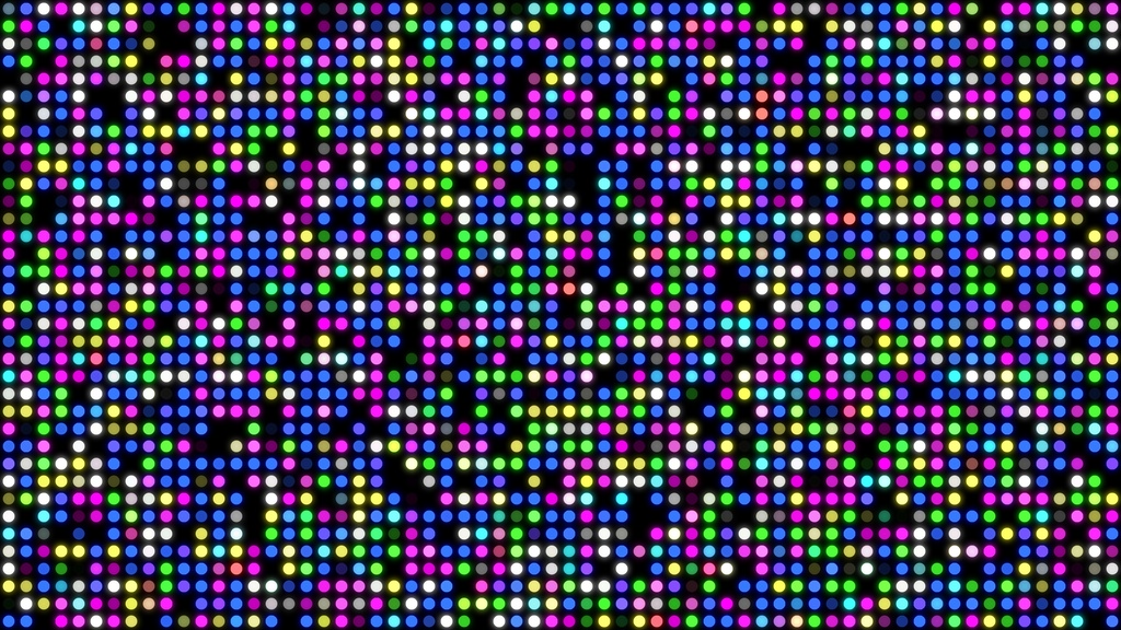 【ループ背景|配信・動画】色鮮やかなLED風ドットがランダムに点滅する背景アニメーション・mp4・10秒ループ