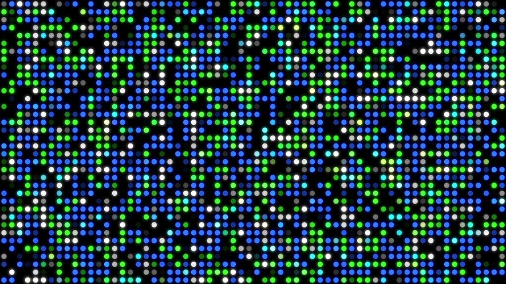 【ループ背景|配信・動画】色鮮やかなLED風ドットがランダムに点滅する背景アニメーション・mp4・10秒ループ