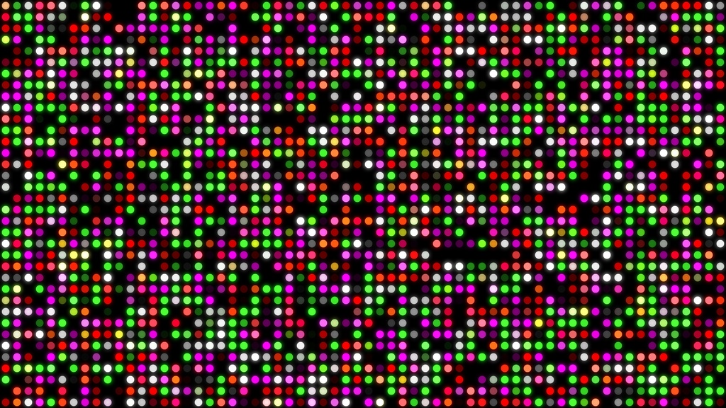 【ループ背景|配信・動画】色鮮やかなLED風ドットがランダムに点滅する背景アニメーション・mp4・10秒ループ