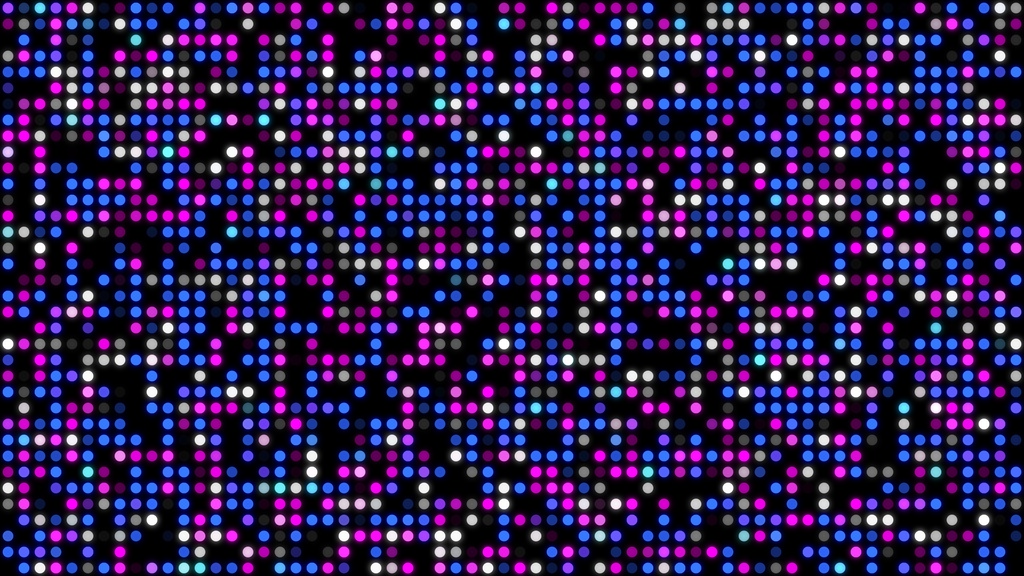 【ループ背景|配信・動画】色鮮やかなLED風ドットがランダムに点滅する背景アニメーション・mp4・10秒ループ