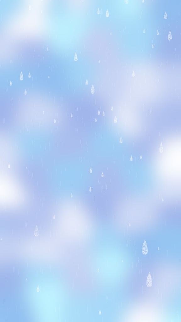 【ループ背景・透過エフェクト】かわいい雨のアニメーションと美しいグラデーション背景・mp4・透過mov