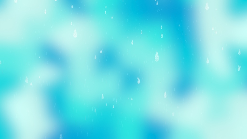 【ループ背景・透過エフェクト】かわいい雨のアニメーションと美しいグラデーション背景・mp4・透過mov