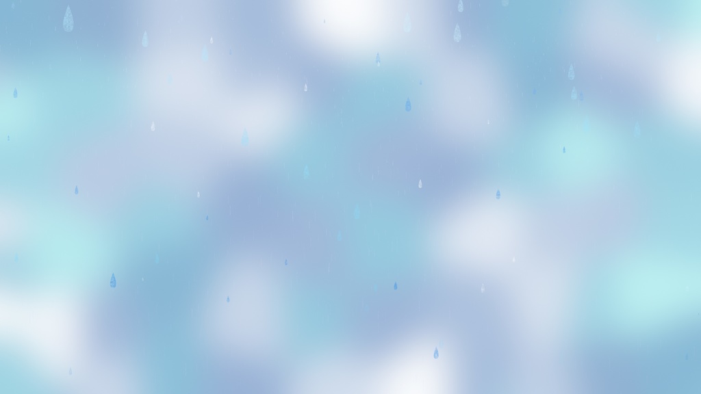 【ループ背景・透過エフェクト】かわいい雨のアニメーションと美しいグラデーション背景・mp4・透過mov