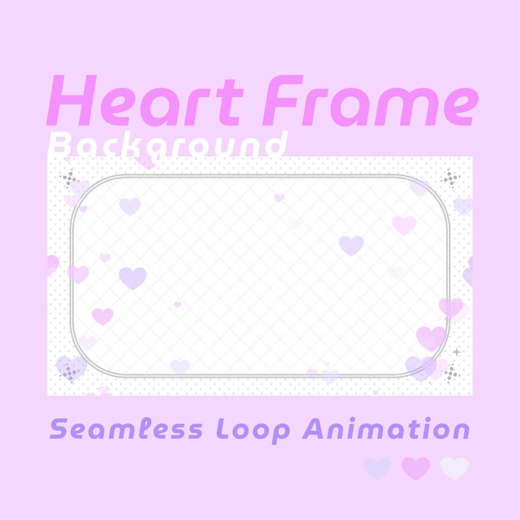 【ループ背景｜配信・動画】モノトーンに推しカラーのハートが可愛い♡ループ背景アニメーション全10種・mp4・10秒