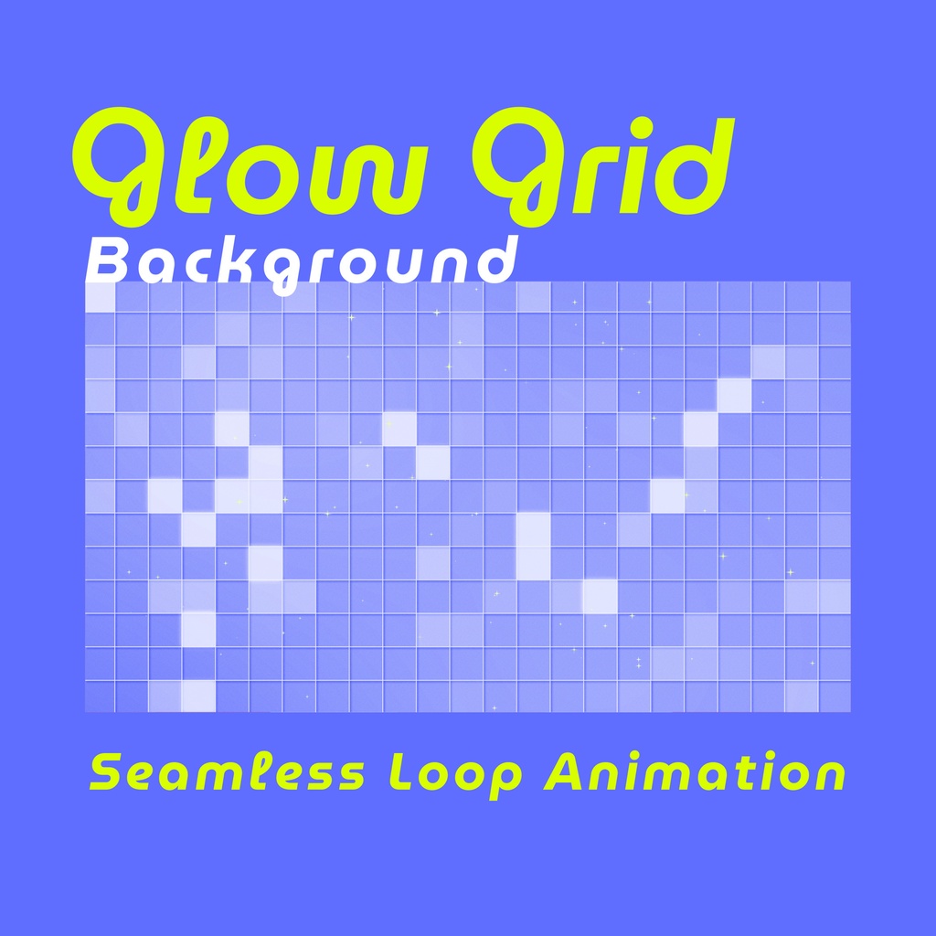 【ループ背景｜配信・動画】 ランダムに光るグリッドとキラキラ背景アニメーション全５カラー・10秒ループ・mp4
