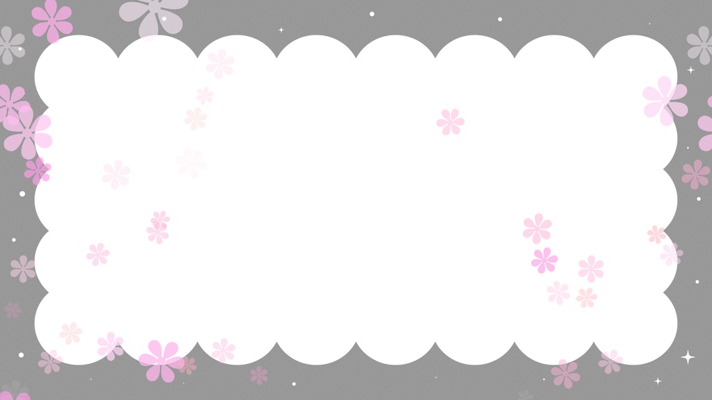 【ループ背景|配信・動画】モノトーンフレームに推しカラーの花で可愛い🌸ループ背景アニメーション全10種・mp4