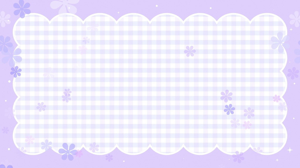 【ループ背景|配信・動画】チェックのフレームに花が舞う可愛らしい背景アニメーション・10秒ループ・mp4