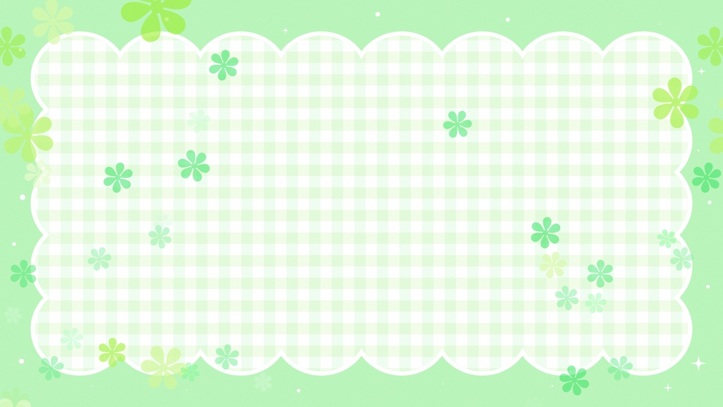 【ループ背景|配信・動画】チェックのフレームに花が舞う可愛らしい背景アニメーション・10秒ループ・mp4