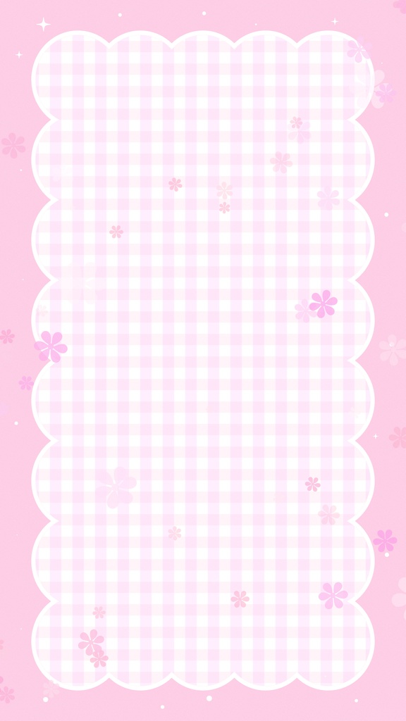 【ループ背景|配信・動画】チェックのフレームに花が舞う可愛らしい背景アニメーション・10秒ループ・mp4