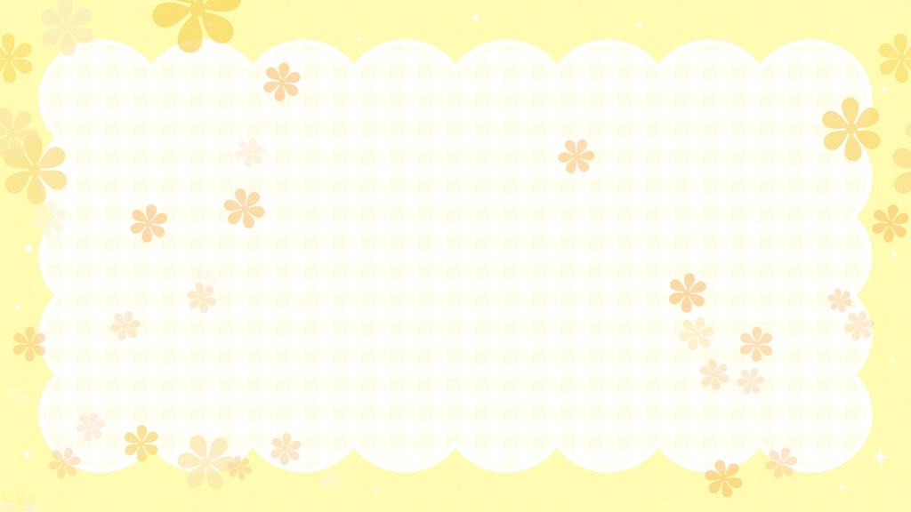 【ループ背景|配信・動画】チェックのフレームに花が舞う可愛らしい背景アニメーション・10秒ループ・mp4