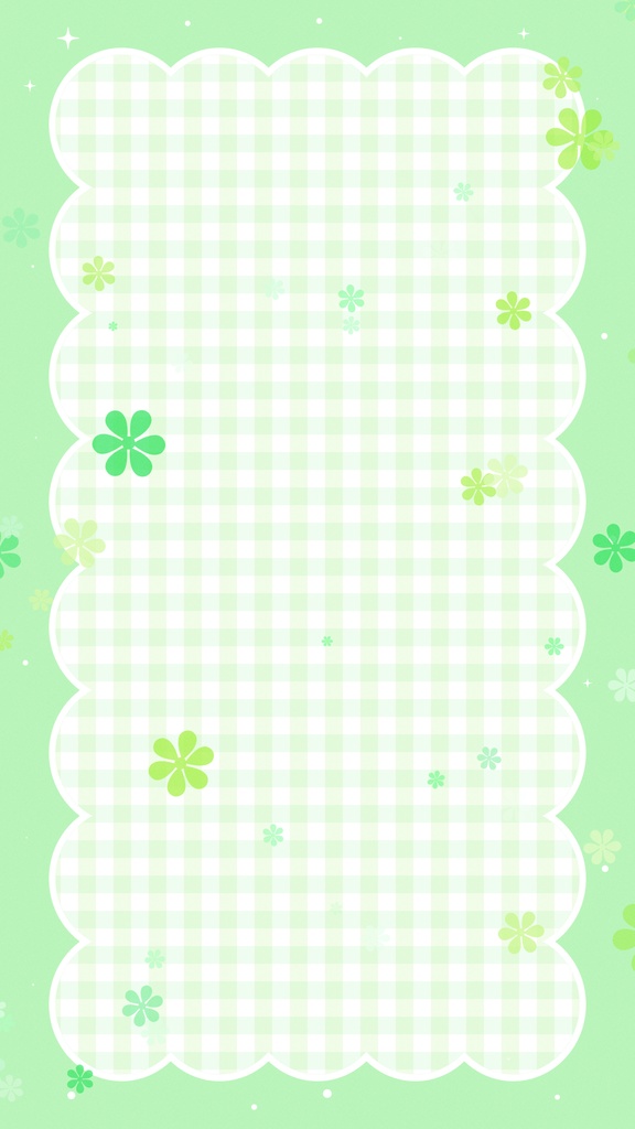 【ループ背景|配信・動画】チェックのフレームに花が舞う可愛らしい背景アニメーション・10秒ループ・mp4