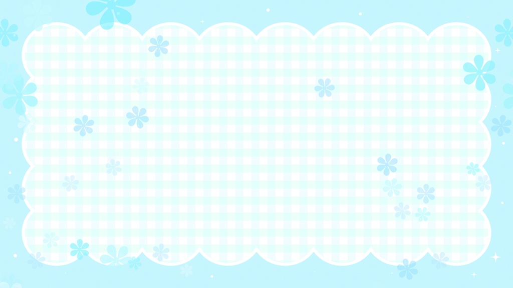 【ループ背景|配信・動画】チェックのフレームに花が舞う可愛らしい背景アニメーション・10秒ループ・mp4