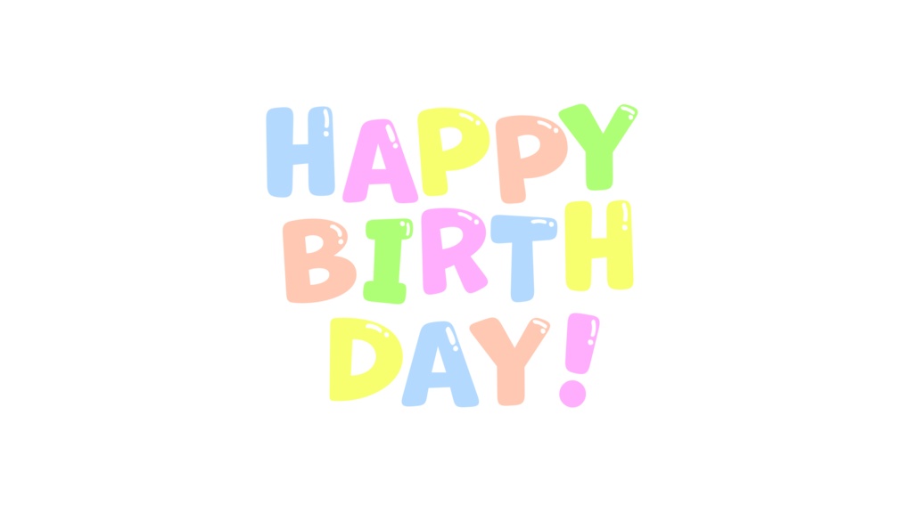 【透過エフェクト】HAPPY BIRTHDAY!テキストアニメーション&画像セット🎂