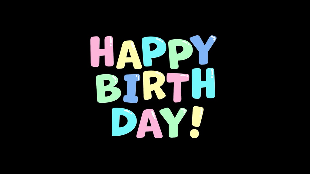 【透過エフェクト】HAPPY BIRTHDAY!テキストアニメーション&画像セット🎂