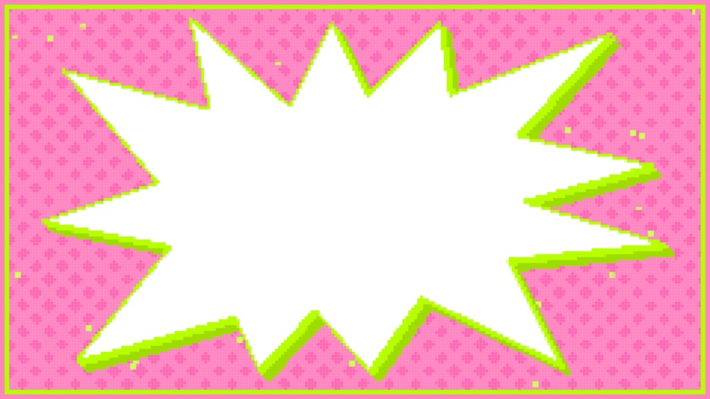 【ループ背景|配信・動画】8bitレトロゲーム風!POPなコミック爆発インパクトフレーム背景・全14種・mp4・10秒ループ