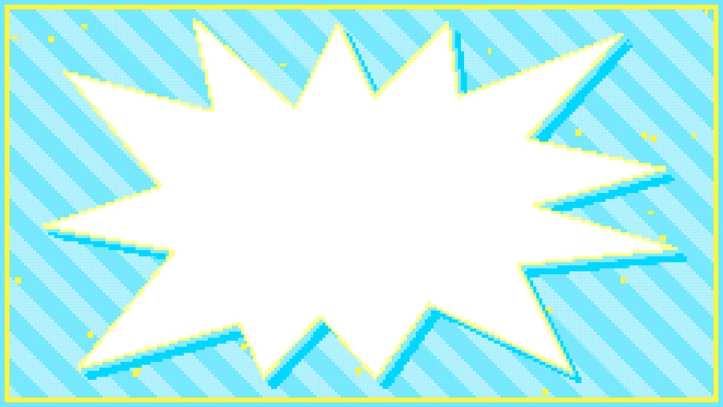 【ループ背景|配信・動画】8bitレトロゲーム風!POPなコミック爆発インパクトフレーム背景・全14種・mp4・10秒ループ