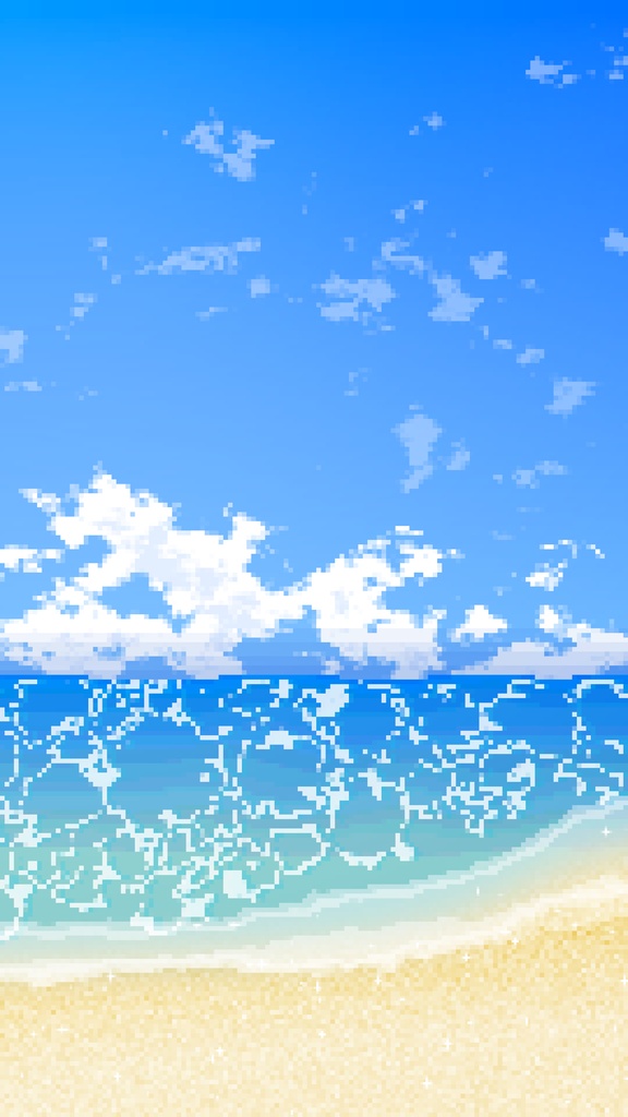 【ループ背景|配信・動画】8bitレトロゲーム風!夏のビーチ風景ループアニメーション全6種・mp4