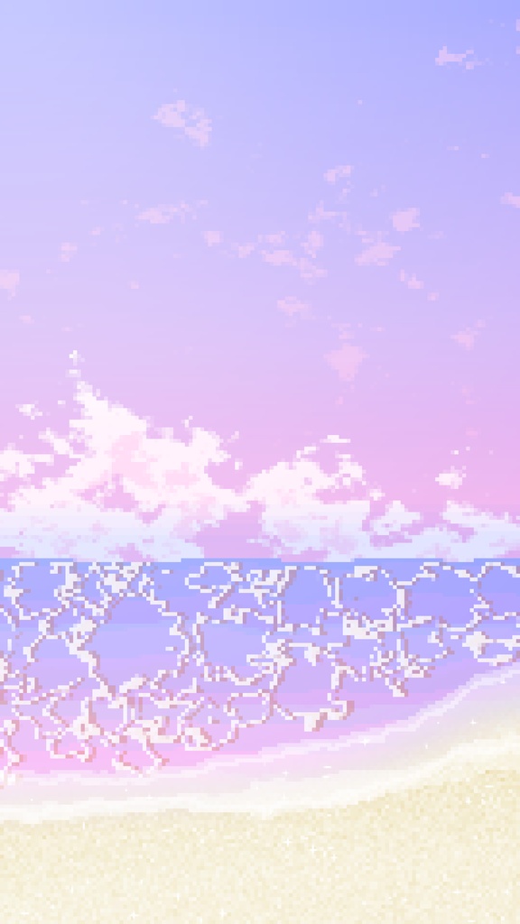 【ループ背景|配信・動画】8bitレトロゲーム風!夏のビーチ風景ループアニメーション全6種・mp4